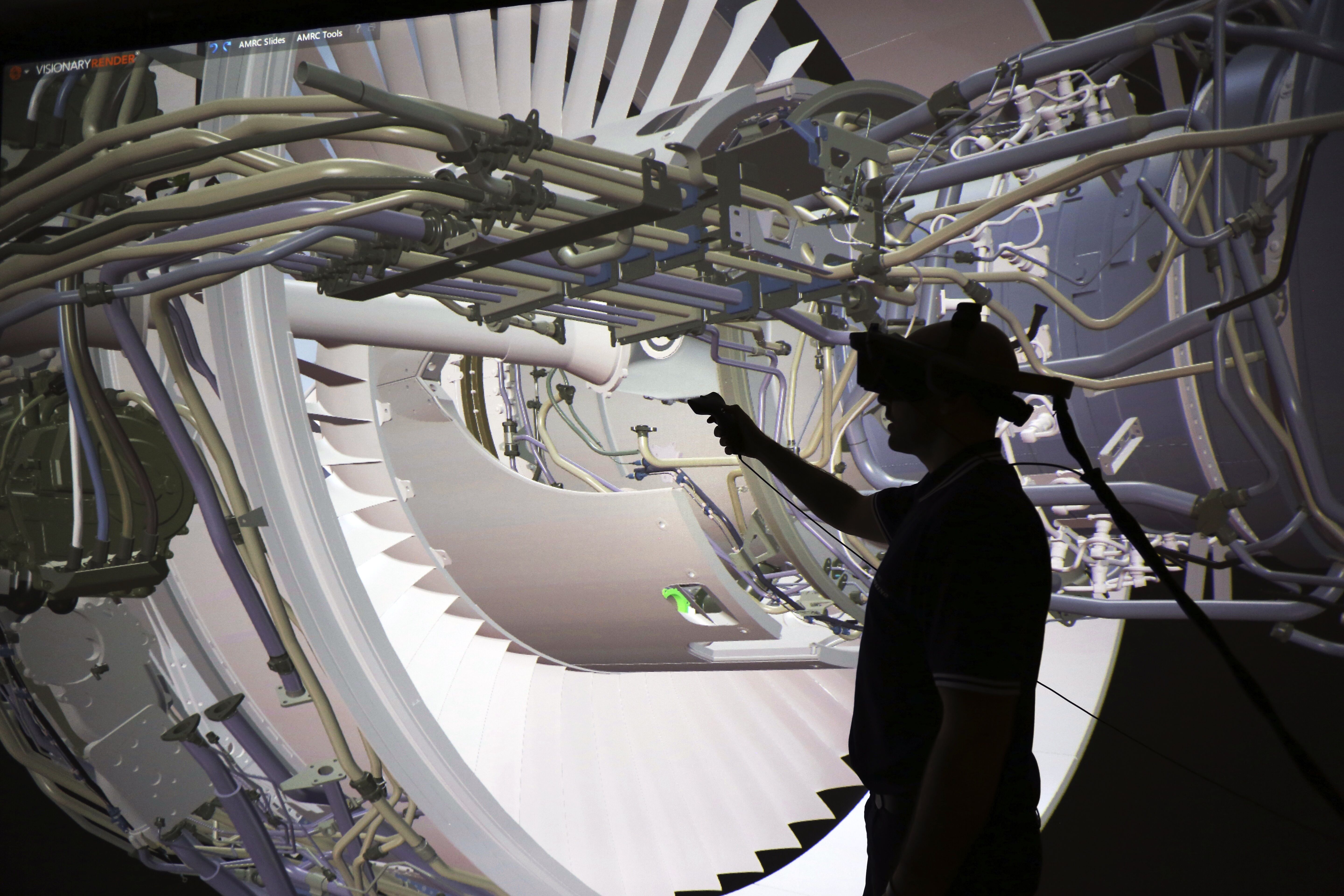 Pictured: Virtual reality in action in the Smart Factory