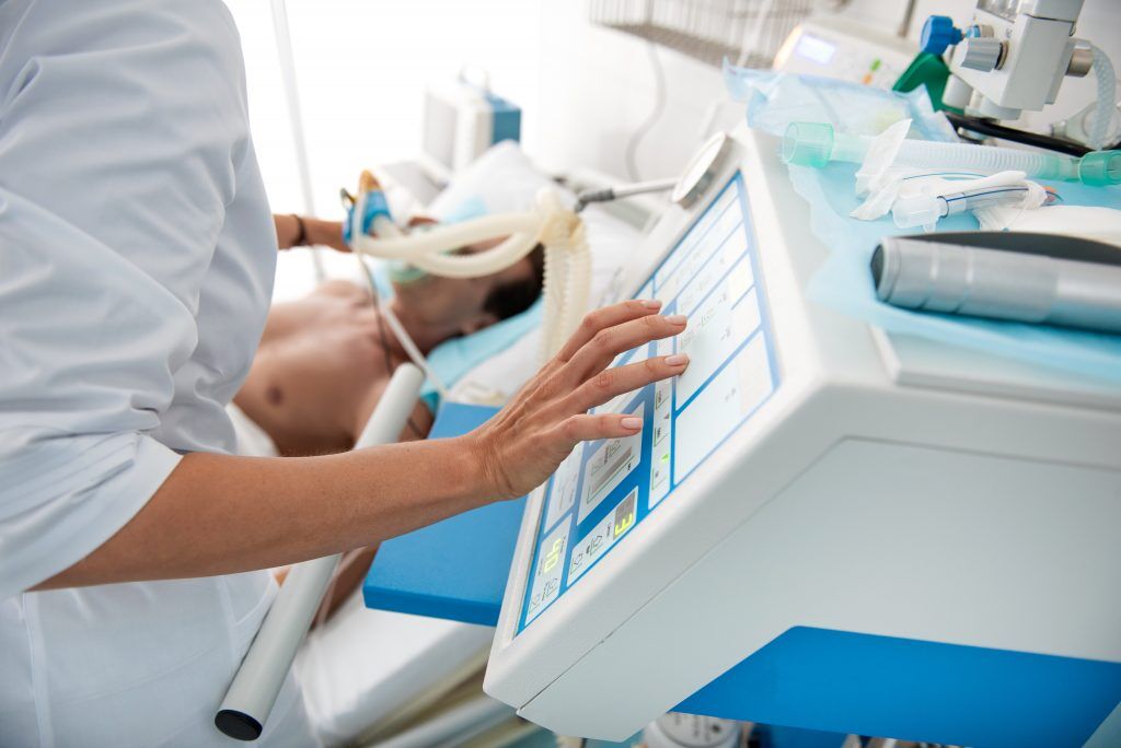 Example of a ventilator in use
