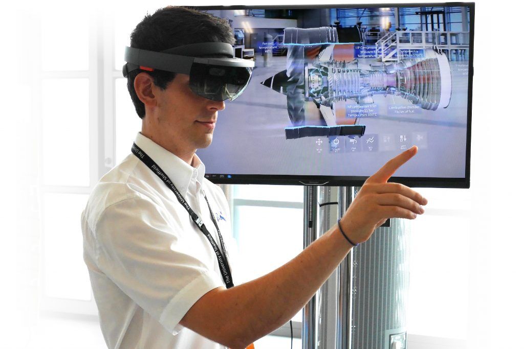 Demonstration of headsets used in the AMRC's ventilator challenge project