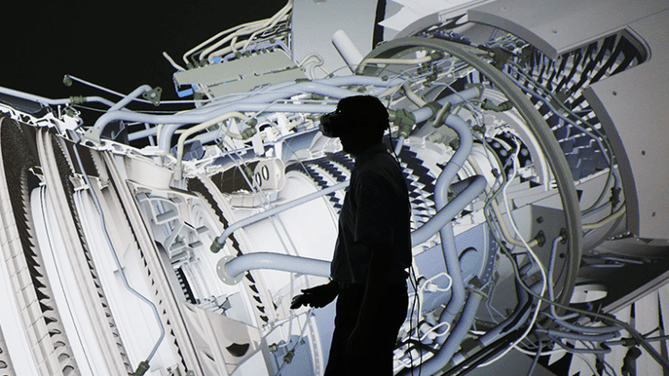 person using digital VR technology