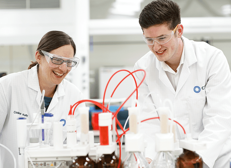 Two manufacturing engineers doing skills training