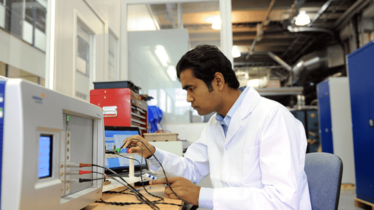 Manufacturing researcher at work