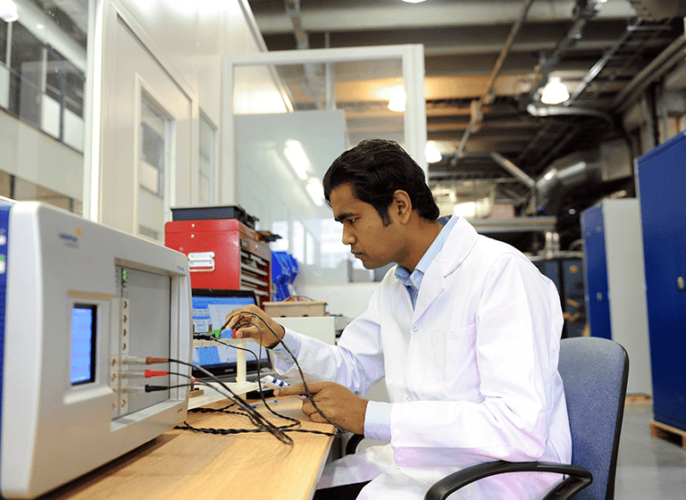Manufacturing researcher at work