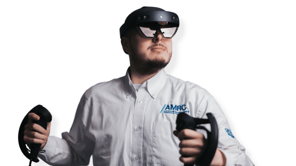 Engineer from the AMRC in VR glasses